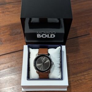 Movado Bold Silver and Brown Men's Watch